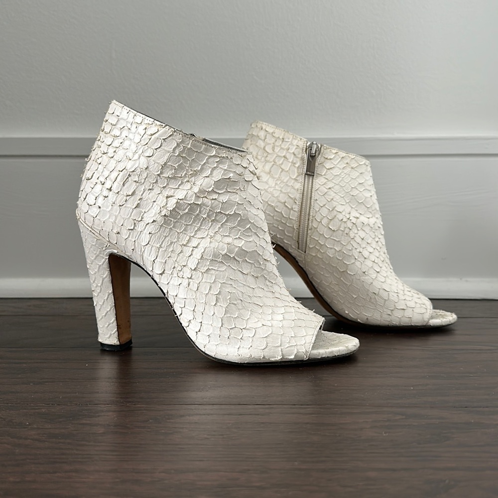 Vince White Croc Peeled Bootie